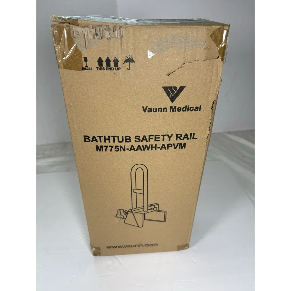 Vaunn Medical Bathtub Safety Rail M775N-AAWH-APVM Adjustable Grab Bar 300lb
